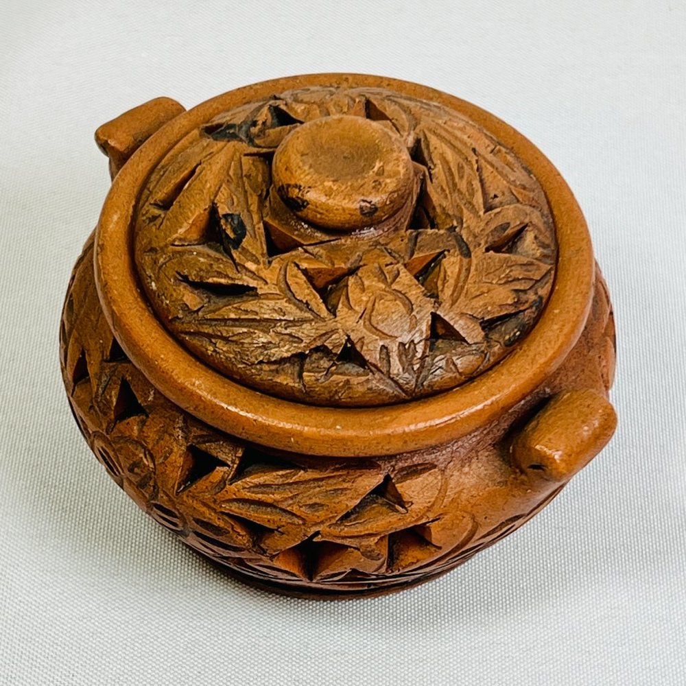 Incense Burner Clay Decorative Box Vintage Aroma Lamp Marked ALKADRI 4"